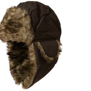 Versatile Brown Trappers Hat Faux Fur